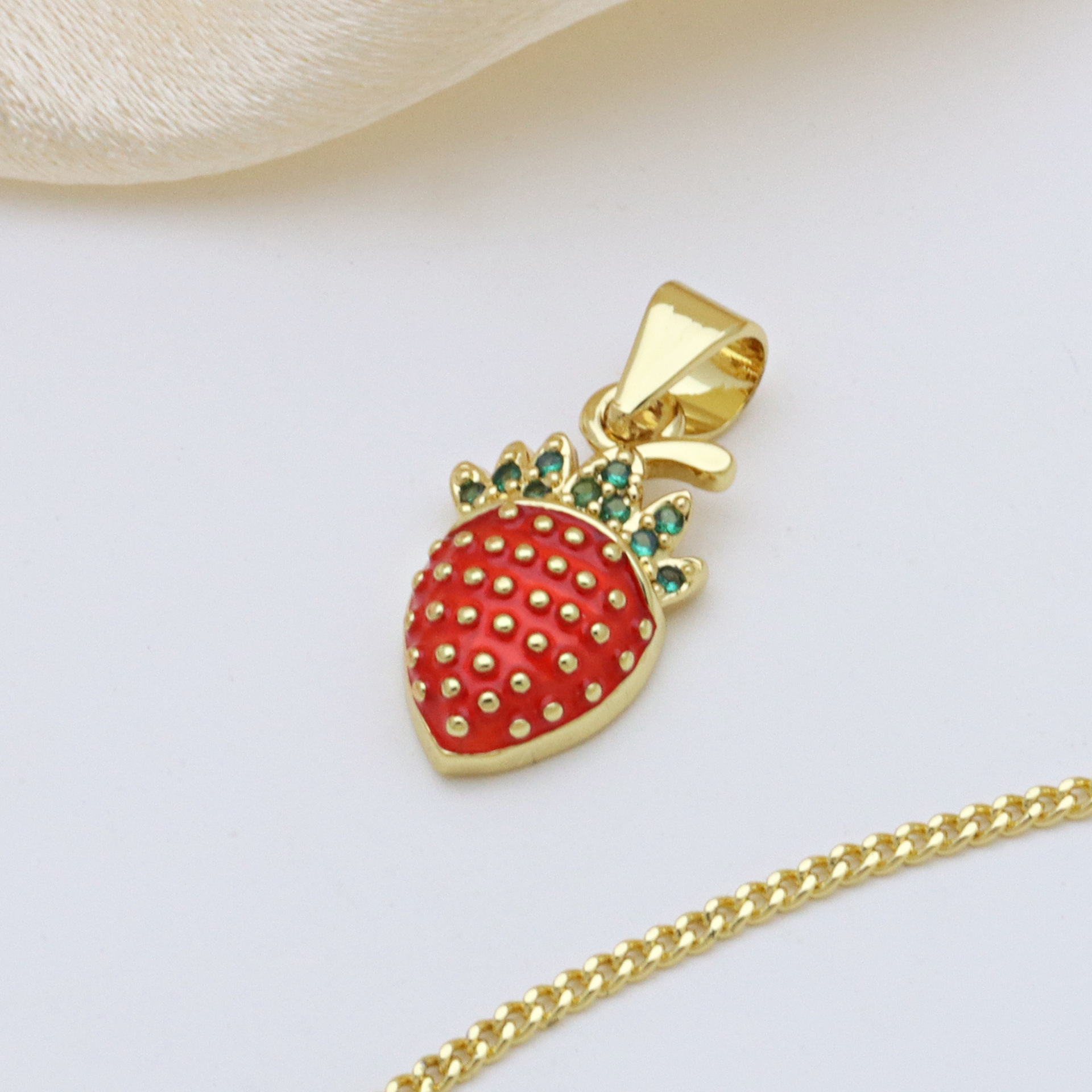 2g Weight Pendant Jewelry Making Type 7 * 18mm Jewelry Making Size Zircon Inlay Material DIY Jewelry Accessories Classification 1 Piece Quantity Copper Material Christmas Festival Cherry, Carrot, Strawberry Pattern Inlay Design IG Style Style 1 Piece 7 * 18mm Copper Zircon Cherry Carrot Strawberry Pendant 3