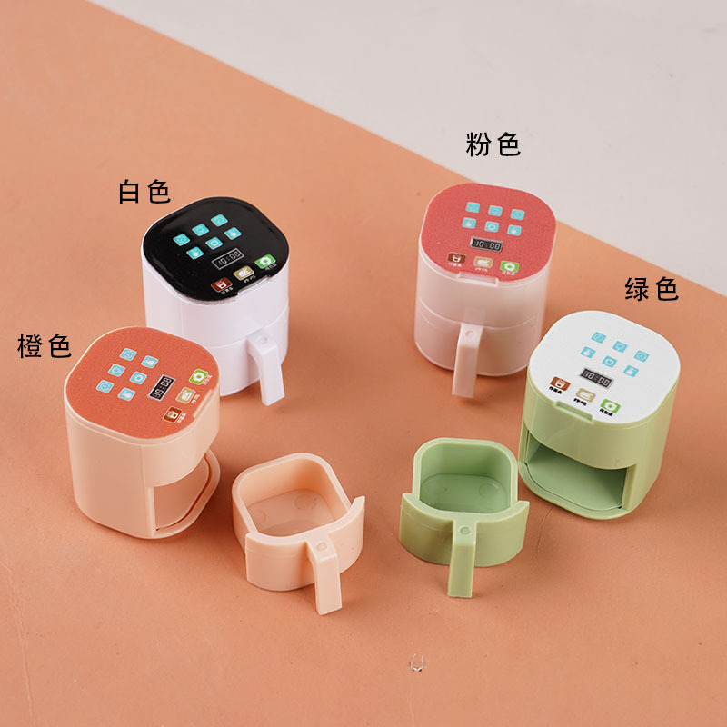 Mini Air Fryer Simulation Kitchen Appliance Children's Pretend Play Toy Model Decoration Boll Doll Accessories