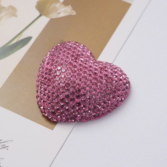 Internet red diamond heart love heart clay color rhinestone DIY mobile phone shell diamond decorative accessories