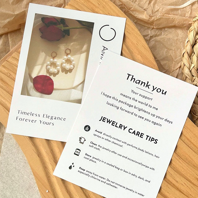 In Style Минималистичный Интернет-магазин Китайский и английский Послепродажная карточка Ювелирные изделия Карта Описание Спасибо за дизайн карты обслуживания