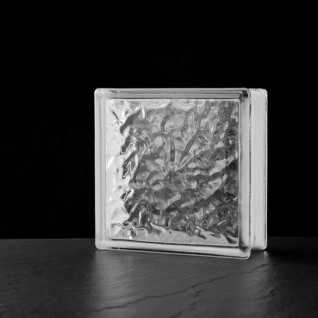 Fabricantes azulejos de vidrio hueco super blanco cuadrado cristal de hielo azulejos de vidrio hueco azulejos de cristal transparente partición de color creativo