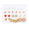 Earrings from pearl, brand set, European style, internet celebrity