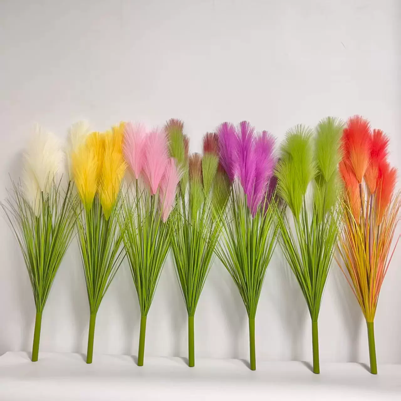 彩色高支仿真芦苇洋葱草把束摄影道具室内装饰仿真狗尾巴草假绿植