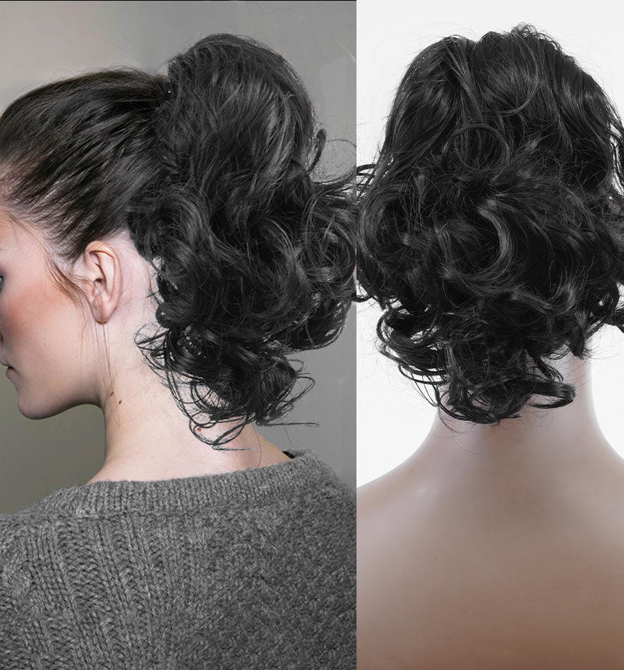 Comercio exterior transfronterizo Amazon peluca Cola de Caballo nuevo rizado alta temperatura de seda pinza modelado Cola de Caballo tocado