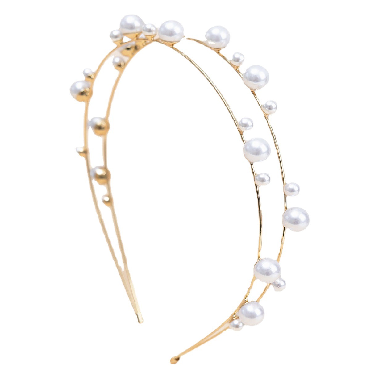 Nueva cinta de perlas de doble capa Amazon AliExpress accesorios de perlas accesorios para el cabello fábrica al por mayor