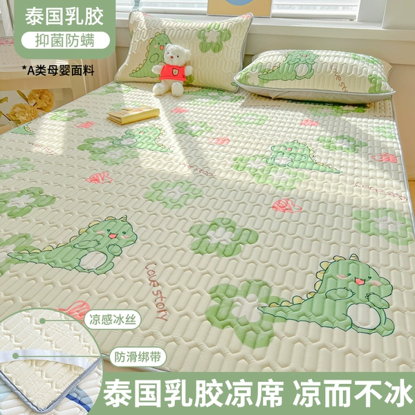 ఇ♧❀୯Petal Dinosaur Green [Class A fabric latex mat imported from Thailand] Comes with the same pillowcase ఇ♧❀୯