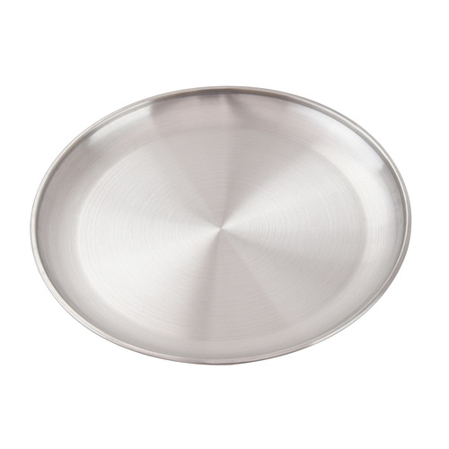 Food-grade Korean stainless steel disc barbecue plate silver tray fruit plate barbecue buffet plate shallow plate bone plate