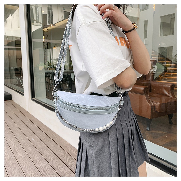 750g Weight Nylon Lining Material Zipper Closure Type Single Shoulder Strap Strap Type Crossbody Bag Bags Type Casual, Holiday Occasion Pu Leather Material Solid Color Pattern All Seasons Season Women's Gender Vintage Style, Streetwear Style Dumpling Shape Shape Medium Size Women's Vintage Style Streetwear Solid Color Pu Leather Waist Bags 19