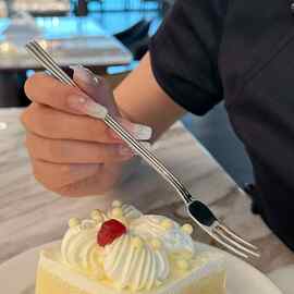 家用酒店高颜值精致水果叉不锈钢叉甜品叉搅拌叉餐具套装