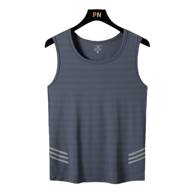 Camiseta Sin Mangas de Seda de Hielo para Hombre de Nailon Tejido Jacquard para Ocio y Deportes image 6