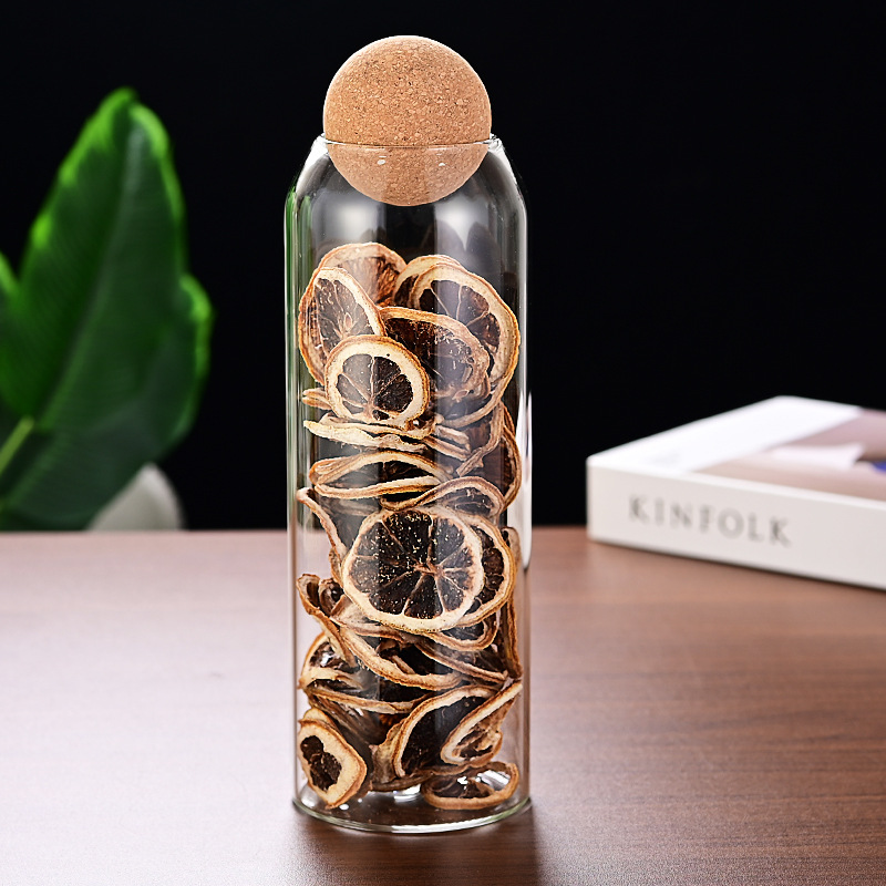 Bola de corcho tarro de vidrio sellado tarro de cocina transparente botella de almacenamiento tarro granos tarro de café tarro de almacenamiento del hogar
