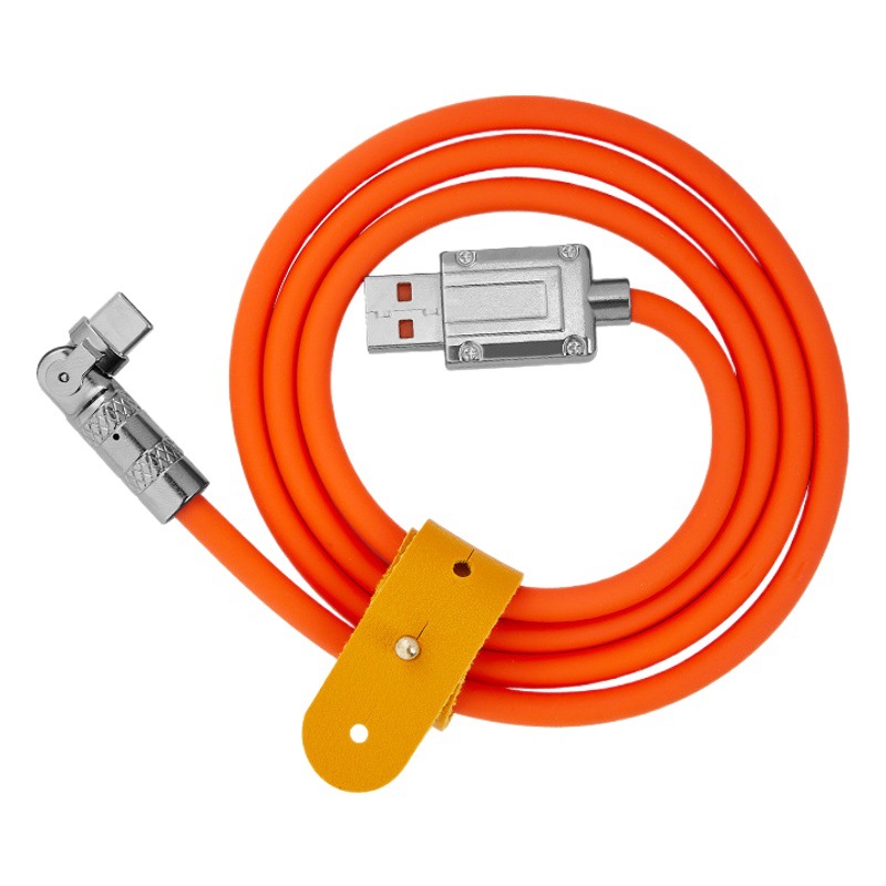 180 ° giratorio de aleación de zinc cable de datos súper rápido de carga de líquido adecuado para Android Apple Huawei cable de carga rápida