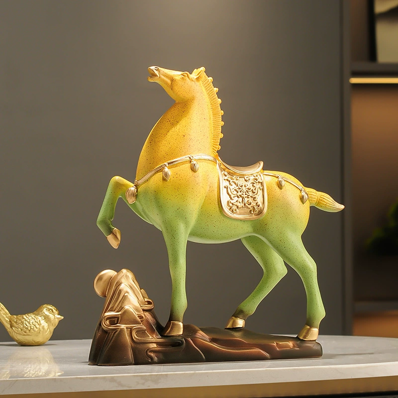 Новый китайский стиль из смолы для лошадей украшение высокого класса офисная гостиная украшение крыльца ТВ шкаф столешница