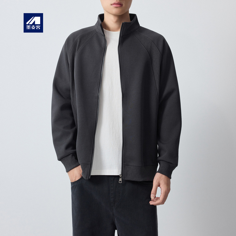 Momaik Men's Urban Sports Sweatshirt Jacket Men's 2026 Spring New Style Zipper Stand Collar Men's Cardigan 55915