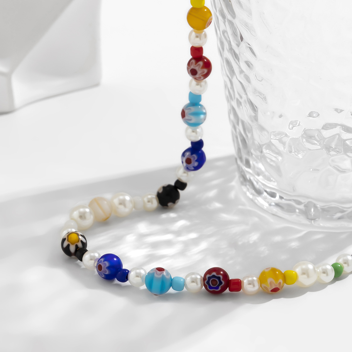 Casual, Daily Occasion Simple Style Geometric Imitation Pearl Glass Beaded Unisex Necklace