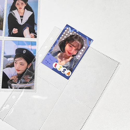 Compact Korean album small card page non-slip card 4-square grid 3-inch card storage Polaroid A5 loose-leaf card album inner page