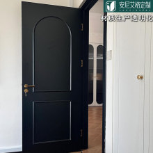 黑色轻奢法式门静音卧室门全套包安装室内门实木烤漆门木门平开门