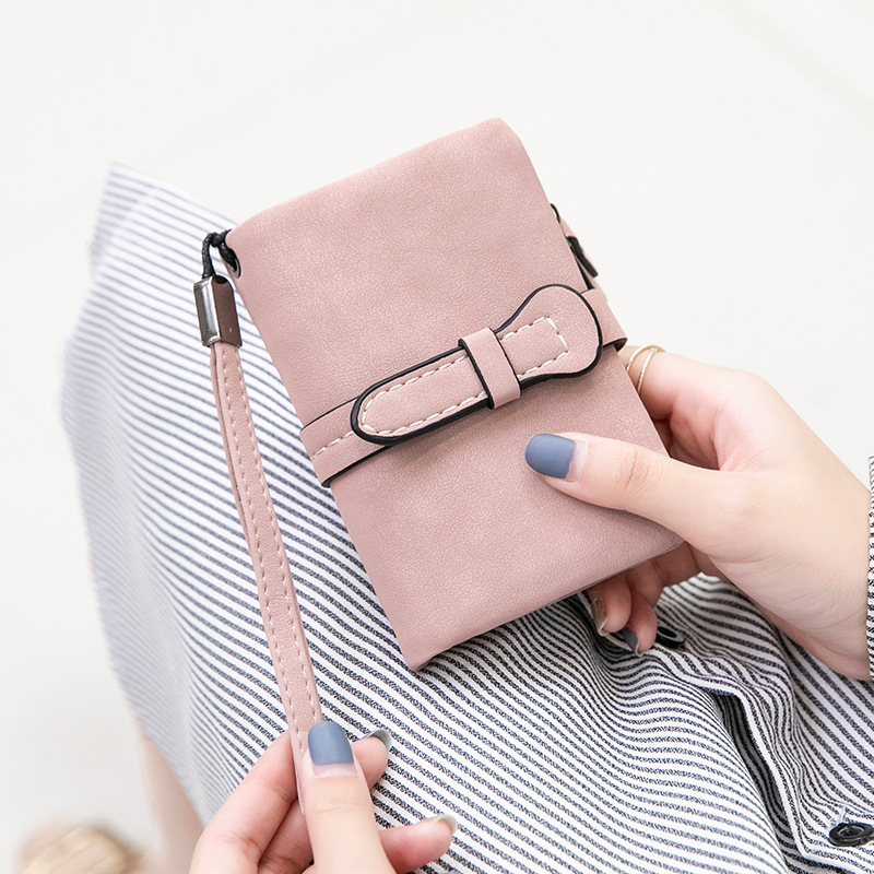 Cross-Border 2026 New Women's Wallet Pu Soft Leather Solid Color Folding Short Wallet Korean Style Simple Fashion Coin Purse