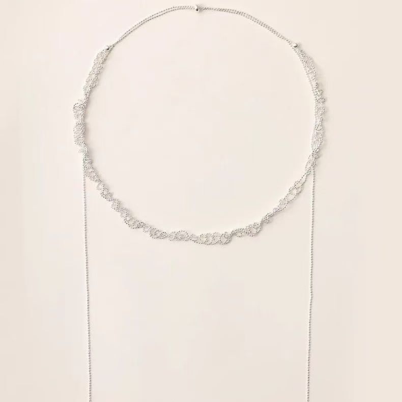 Fashionable Silver Tassel Necklace for Women, Exquisite Decorative Chain with a High-End Feel, Summer Vibe, Light Luxury Clavicle Chain, Versatile Fashionable Silver Tassel Necklace for Women, Exquisite Decorative Chain with a High-End Feel, Summer Vibe, Light Luxury Clavicle Chain, Versatile