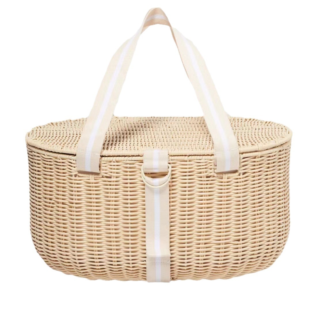 Comercio exterior personalizado canasta de picnic de caña canasta de regalo canasta de frutas con regalo de mano canasta de picnic de mano