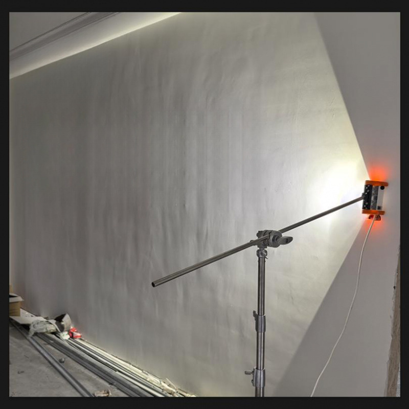 养殖沙纸LED打磨射灯腻子墙面打磨效果施工验收清角灯