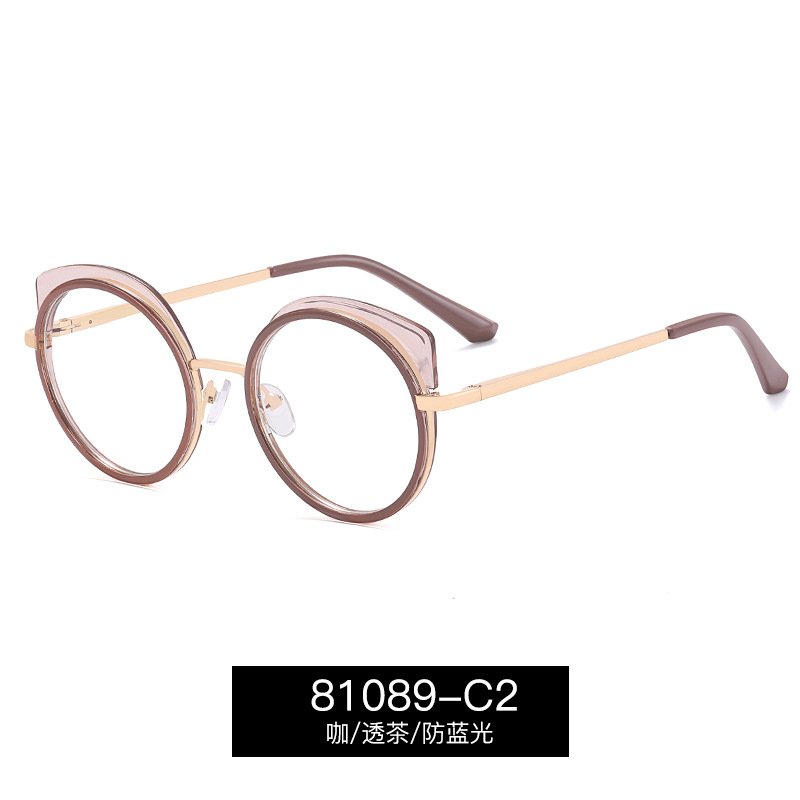 81089 nuevo marco completo gafas casuales marco femenino tendencia delgada cara gafas marco al por mayor miopía gafas anti luz azul