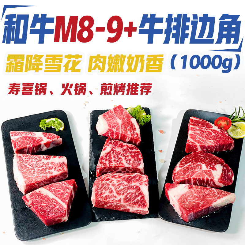 Premium Wagyu M8-M9+ Eye Meat, Sirloin, Oyster, Top Sirloin, Fillet, Original Cut Steak, Selected Trim 1kg, Total 2 Bags