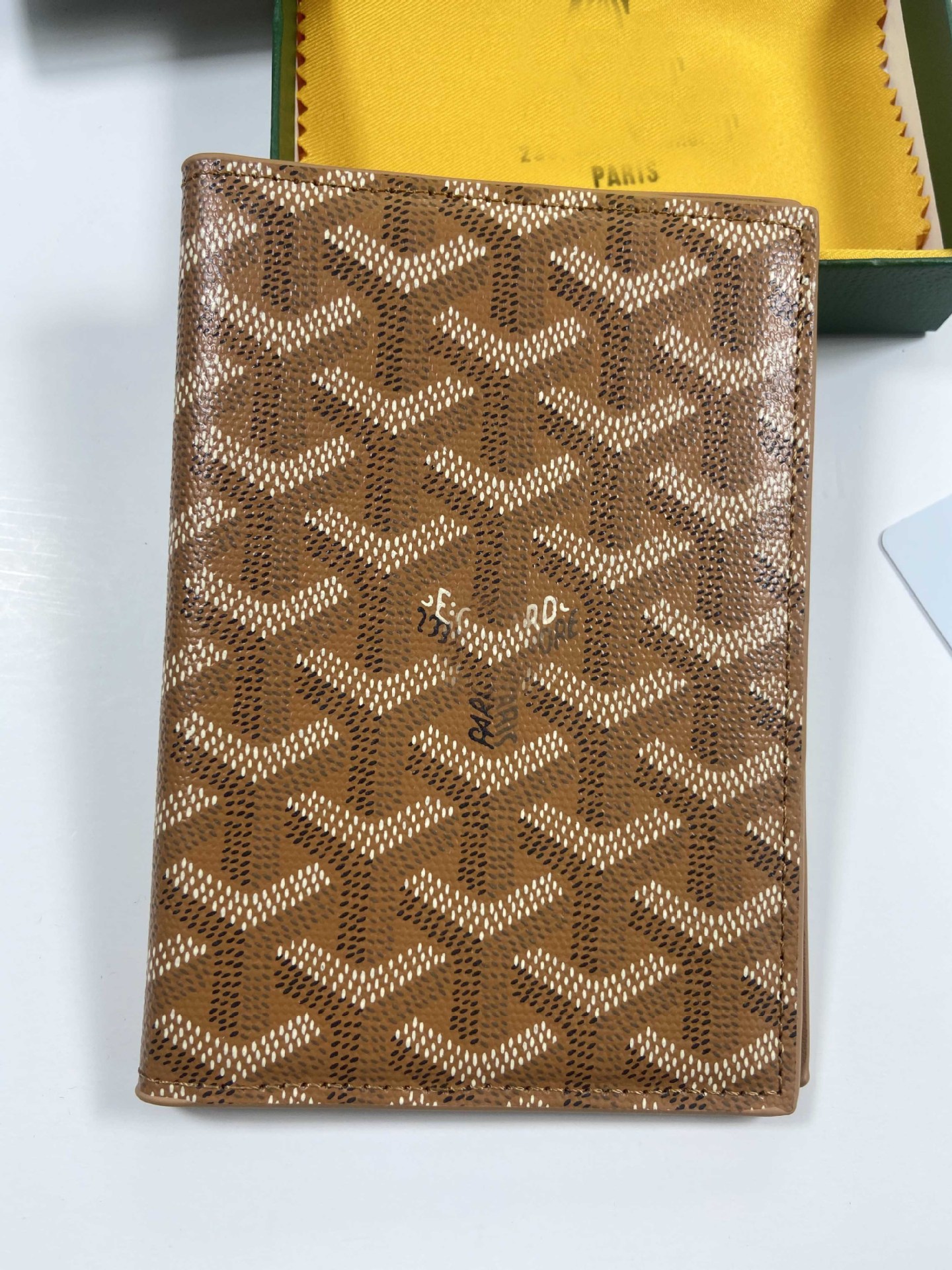 Goyard Passport Cover Goyardine Tan