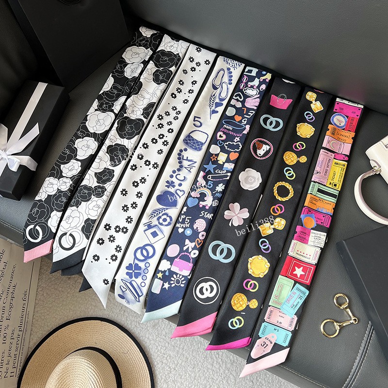 2024新款飘带小领巾丝巾女发带动物狮子小香绑包包丝带飘带束发带