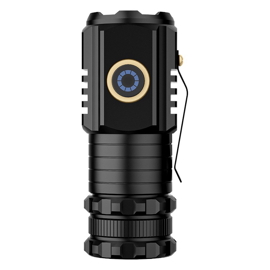 Linterna de luz fuerte transfronteriza para exteriores recargable portátil de larga duración multifuncional mini linterna pequeña impermeable de aleación de aluminio