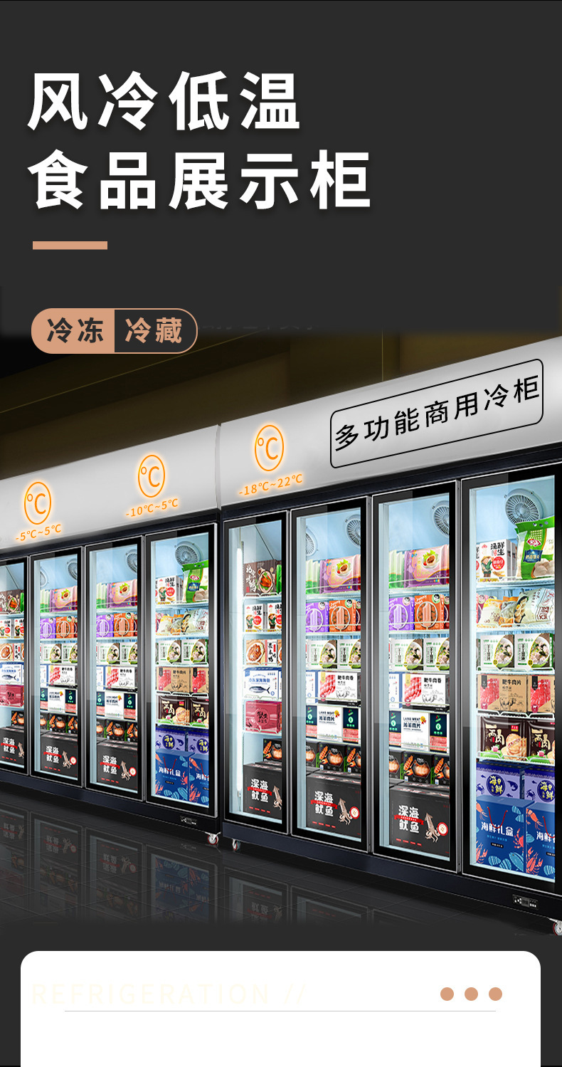 冷冻展示柜商用速冻柜急冻肉类冻品三门立式冰箱双门展示低温冰柜-阿里巴巴