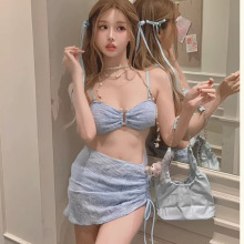 2025新款泳衣女性感三件套小胸聚拢显白海边度假高级感温泉比基尼