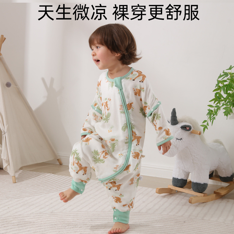 Gauze antibacterial sleeping bag for new born all-season