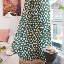 跨境窗帘成品印花田园小清新碎花儿童房间装饰小窗短帘子日本韩国