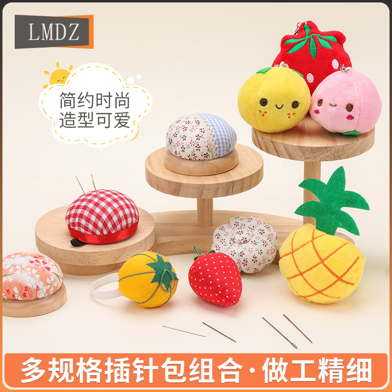 田园风 和风木底座针插包 针扎 手工DIY 缝纫工具 插针包