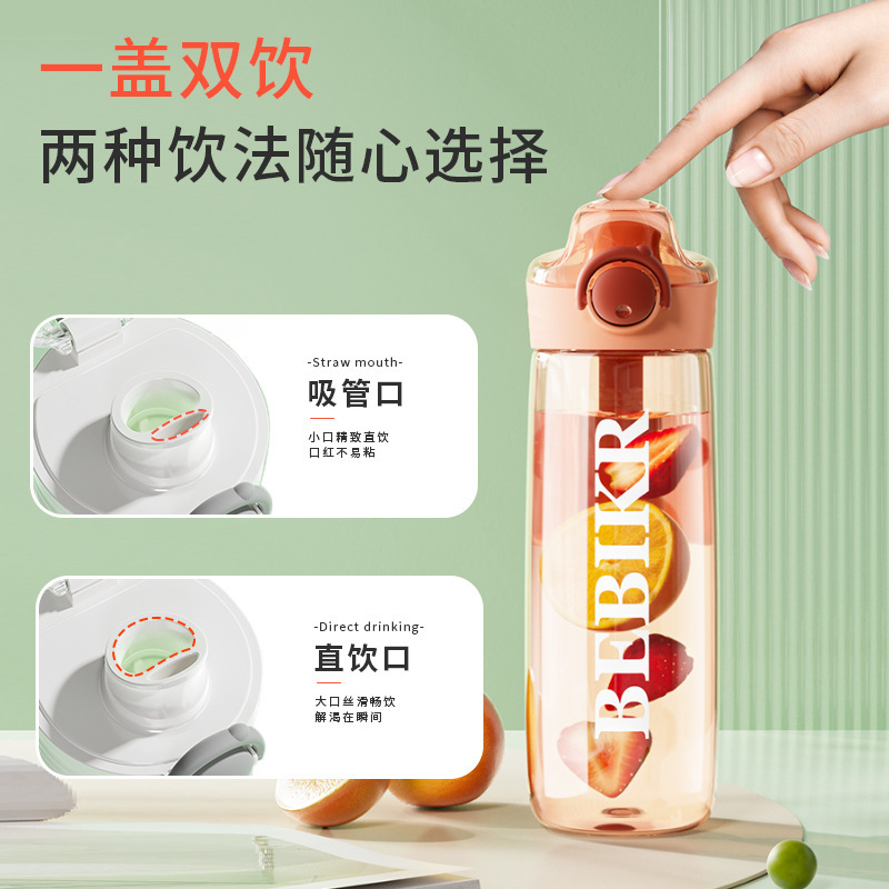 見栄えの良い大容量ウォーターカップ 600ml 学生用スナップオンウォーターカップ スクールバッグ ストレートウォーターボトル ハンドル付き アウトドアストロー|undefined