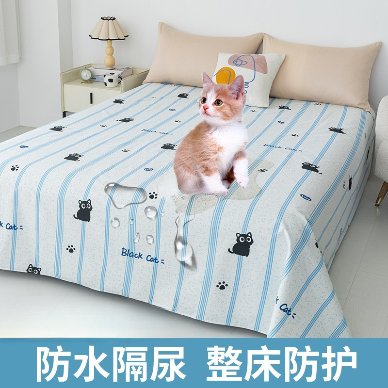 Waterproof Bed Sheets, Urine Pads, Cat Hair-Proof, Anti-Cat Urine Bed Covers, Machine Washable Pet Cat Hair Covers, Bed Water-Proof