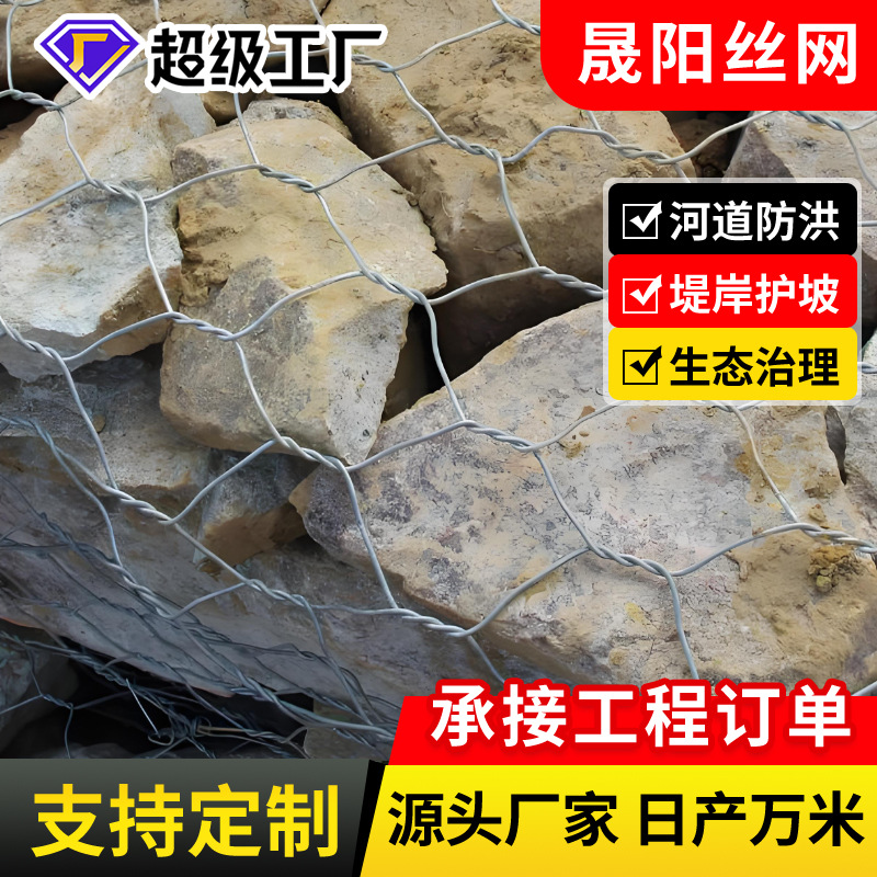 格宾石笼PET石笼网聚酯格宾网 包塑石笼网箱格宾网聚酯雷诺护垫