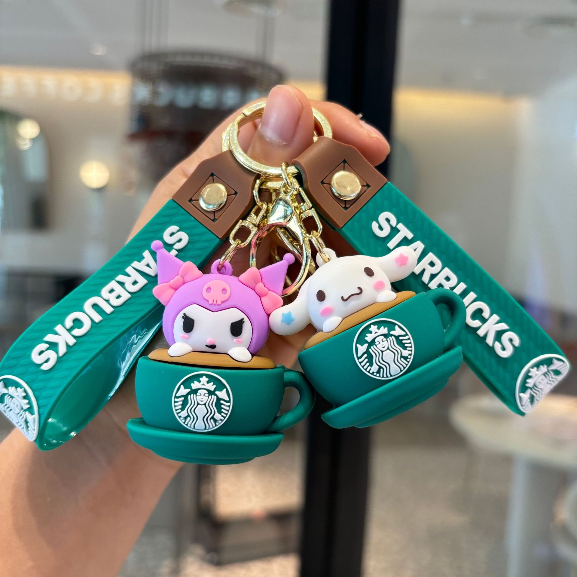Starbucks transfronterizo Sanrio llavero taza de té de leche muñeca colgante muñeca máquina de regalo pequeño llavero al por mayor