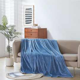 毛毯学生午睡法兰绒空调盖腿珊瑚毯办公室双面绒床单保暖盖毯春夏