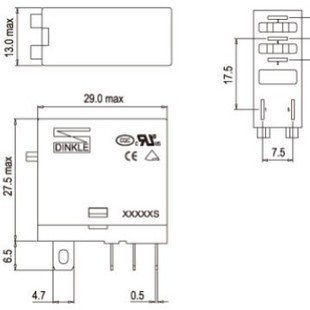 RER-J1C-A230(A07) DINKLE screw fixed set of compact relay 1 contact 230