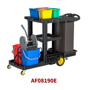 Baiyun AF08190 multi-function cleaning vehicle with water squeezer mop bucket mobile push-down double barrel trolley