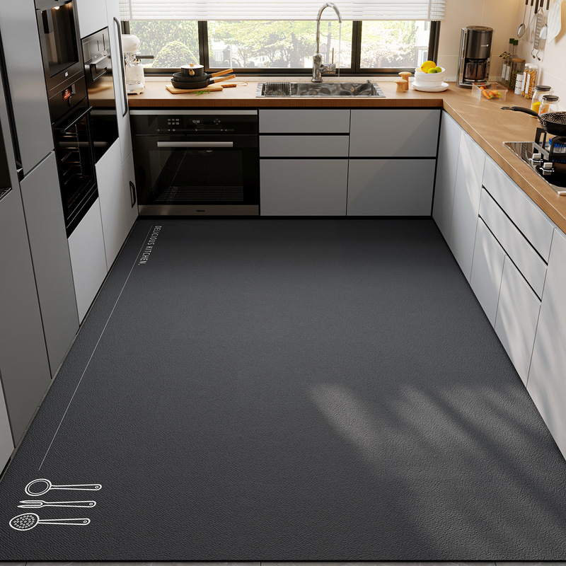 Light Luxury Style Soft Diatomaceous Earth Floor Mat for Home Kitchen, Non-Slip Water-Absorbing Mat, Dirt-Resistant Full-Cover Foot Mat for Bathroom Entrance