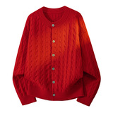 老钱风复古慵懒风开衫叠穿毛衣男士秋冬季2026新款情侣针织衫外套，男装针织衫/毛衣，星座614