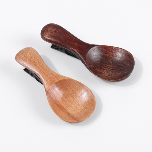 Personalized simulation of a spoon hairpin wooden side clip original design creative tableware fun funny hair accessories hairpin