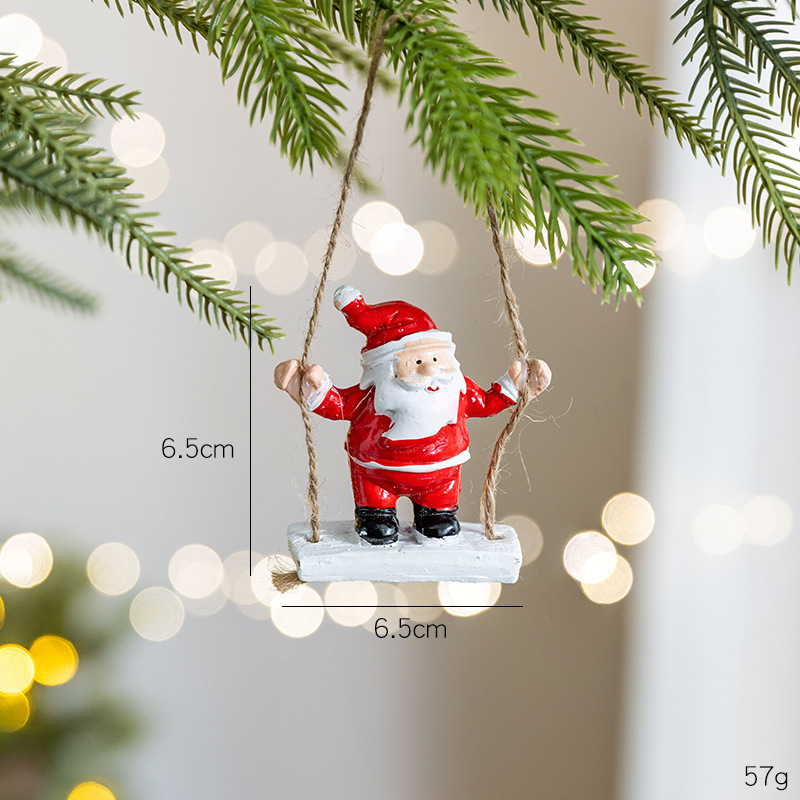 ホット販売クリエイティブクリスマス装飾樹脂サンタクロース雪だるまヘラジカスイングペンダント人形クリスマスツリー装飾|undefined