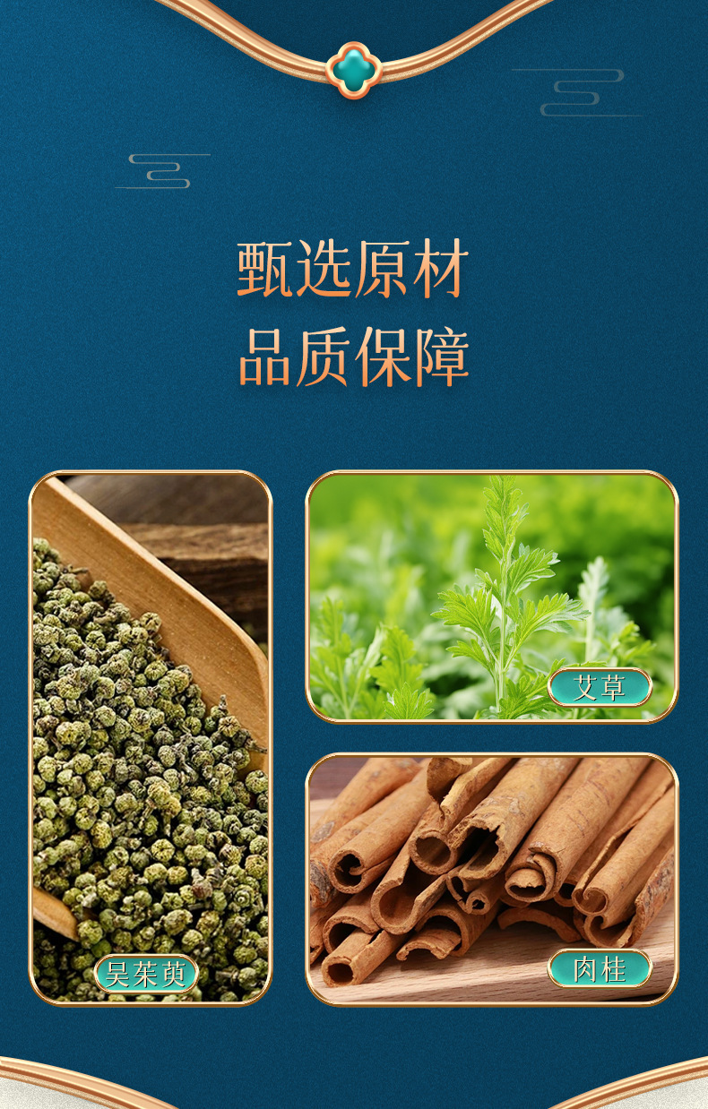 Wuzhu Cinnamon Patch Eight Treasures Foot Patch Multi-Use Mugwort Warm Moxibustion Foot Patch for Yongquan Point and Navel Patch detail image