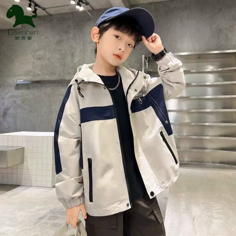 Autumn jacket for boys, windproof waterproof trench coat, for teenagers