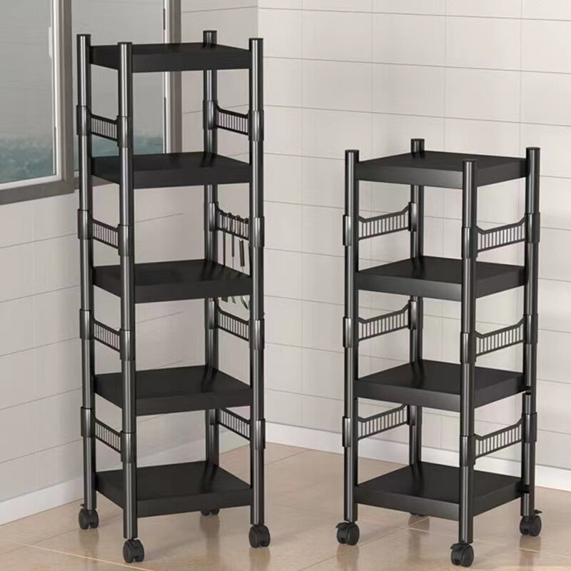 다기능 냄비 보관 랙 바닥에서 천장까지 다층 슬롯 보관 가정용 가구 배치 주방 랙 보관 전자 레인지 랙