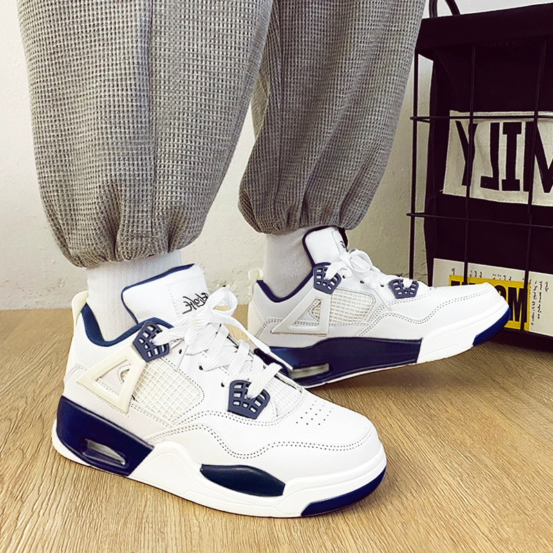 High-top men's shoes autumn and winter 2023 new air force father one 4 small white shoes sports fleece-lined warm cotton shoes